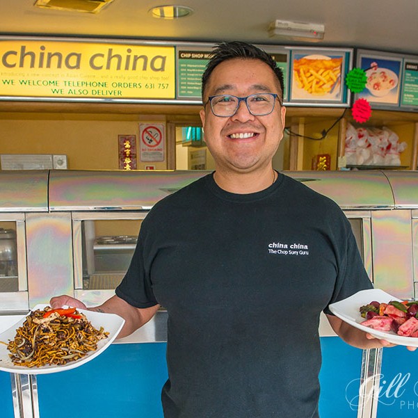 Pete Chan from China China in Perth with his choice of super healthy... Or loaded with calories!