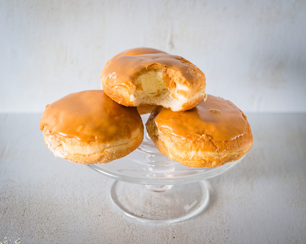 Custard donuts (with a wee bite for Gill!)