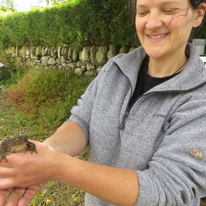Daniele with her rescued toad