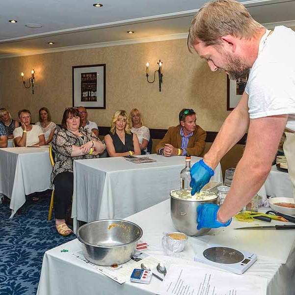 Graeme Maxwell from Maxwells Desserts in Perthshire made a delicious Gin infused cheesecake at our Small City Recipe Demo at Provender Brown's Gin Festival at the Salutation Hotel, Perth
