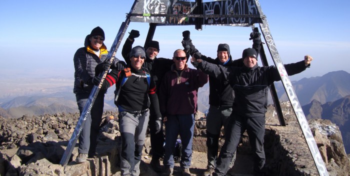Chas Sievewright top of Mount Toubkal with prison service