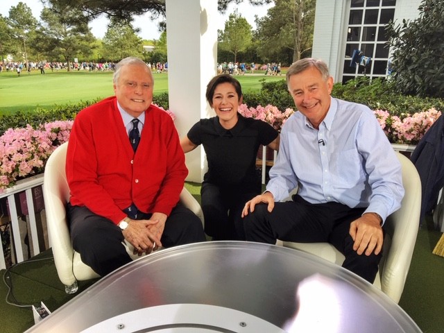 Eilidh Barbour with Peter Alliss and Ken Brown