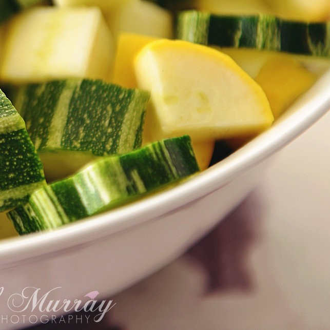 Chopped Yellow and Green Courgettes from Perthshire