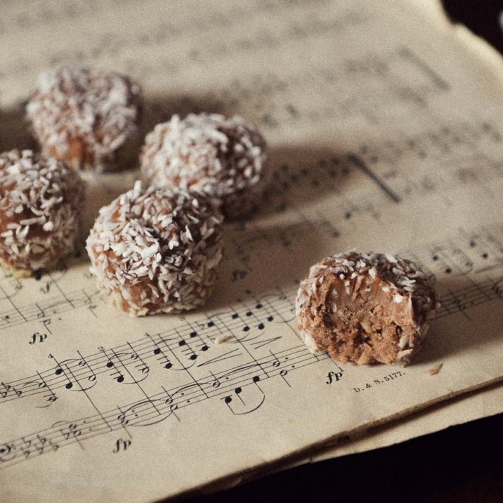 Chocolate Truffles on Sheet Music