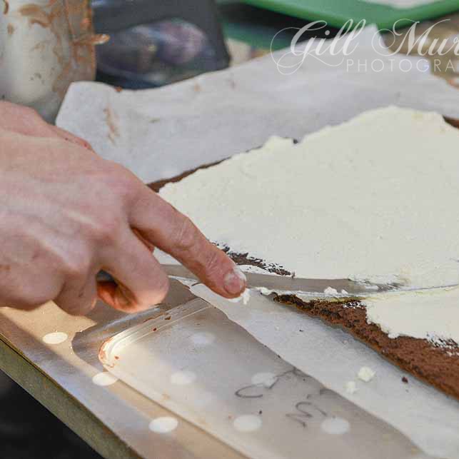 A nice, thick layer of ganache makes this a tasty Yule Log treat!