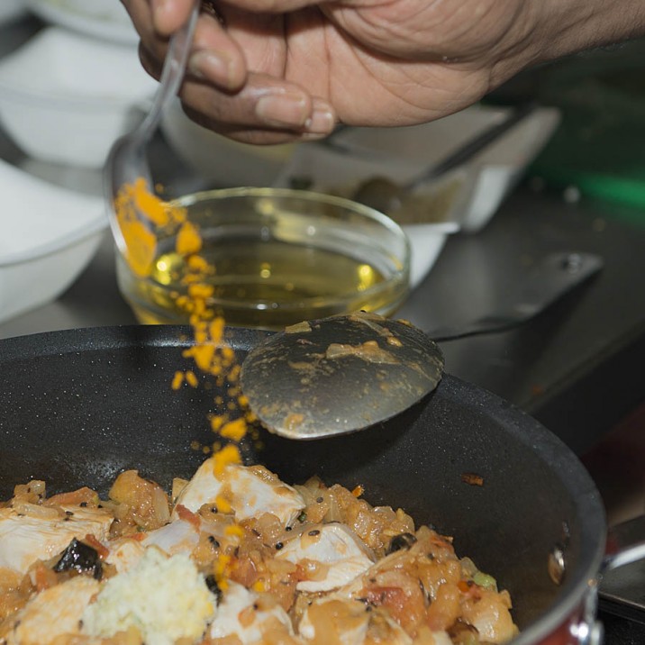 Praveen enjoys cooking with his own family spices