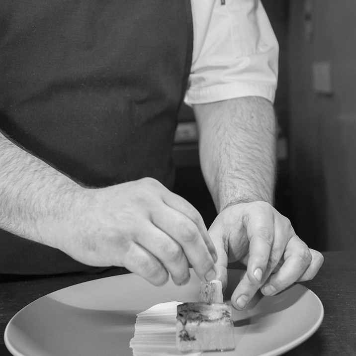Haunch of venison, sweet potato fondant, roasted winter roots, pear and sauce grand-veneur