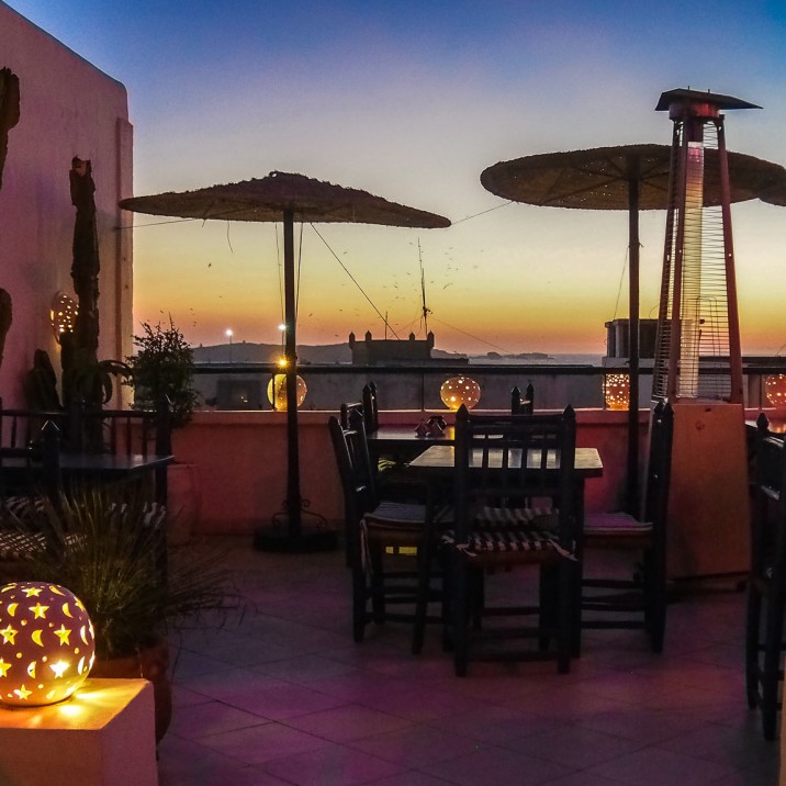 the rooftop Taros Cafe which served sea views, live chill-out tunes and complimentary olives.