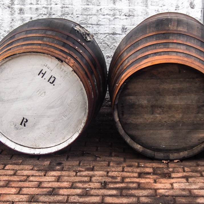 Casks of maturing whisky