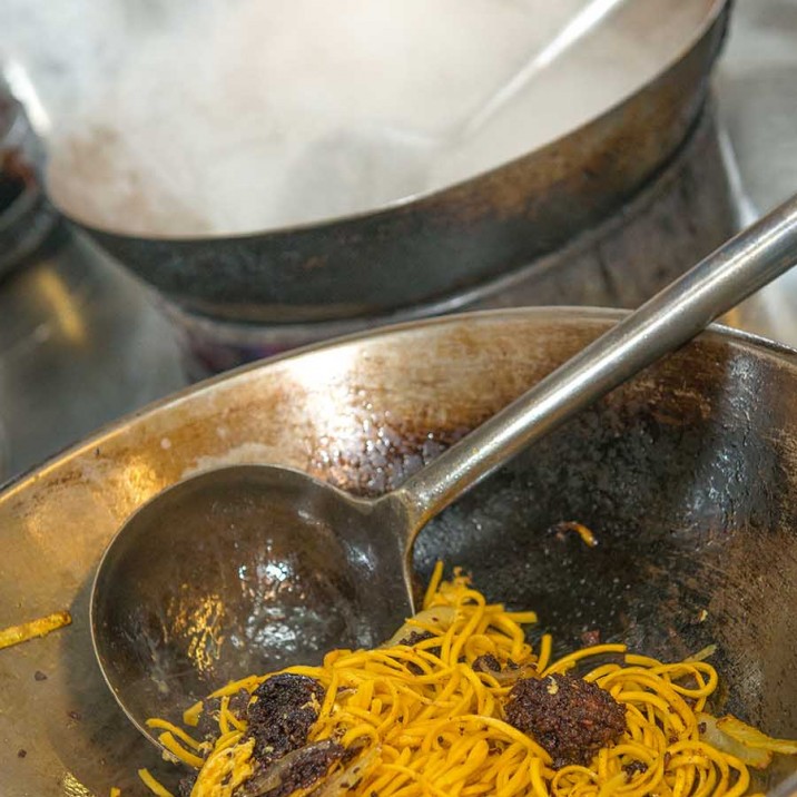 Chicken and Stornoway Black pudding with Fermented Chilli Noodles