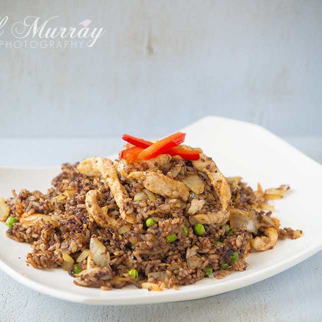 Chicken and Stornoway Black pudding with Fermented Chilli Noodles