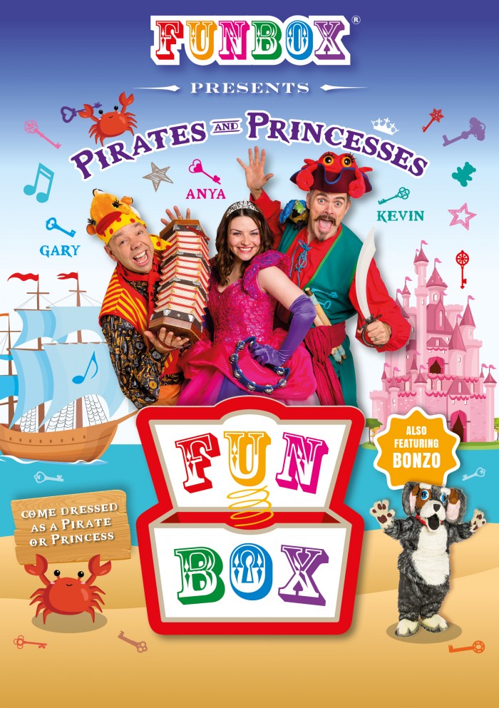Setting sail on an all new adventure for 2015, Pirates and Princesses is the brand new show from Anya, Kevin and Gary (formerly of the Singing Kettle). Together they are FUNBOX!