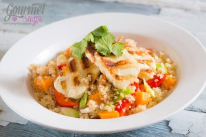 Warm Quinoa Salad Served with Chargrilled Halloumi