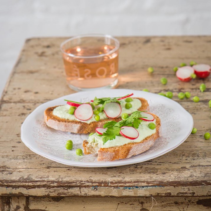 Pea and Ricotta Tartine