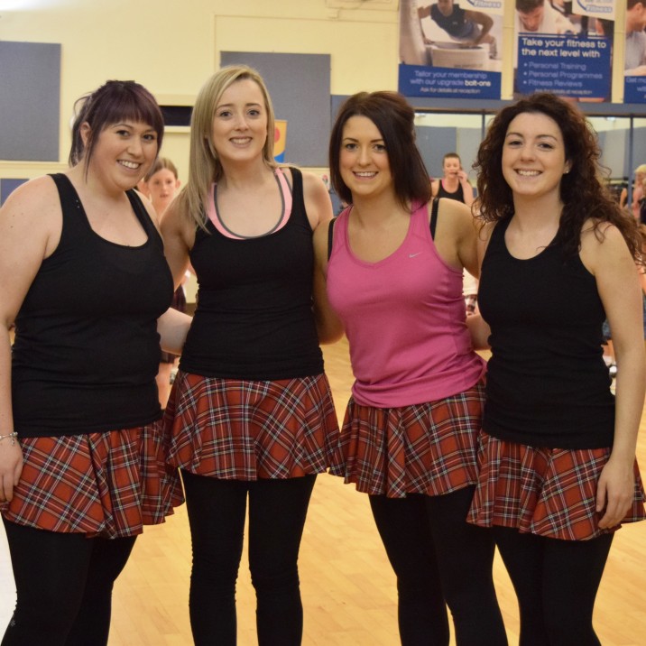 The FAB FOUR! Dancers from the Highland Hustler at Live Active Rodney in Perth as part of #KellysKaper for STV Appeal.