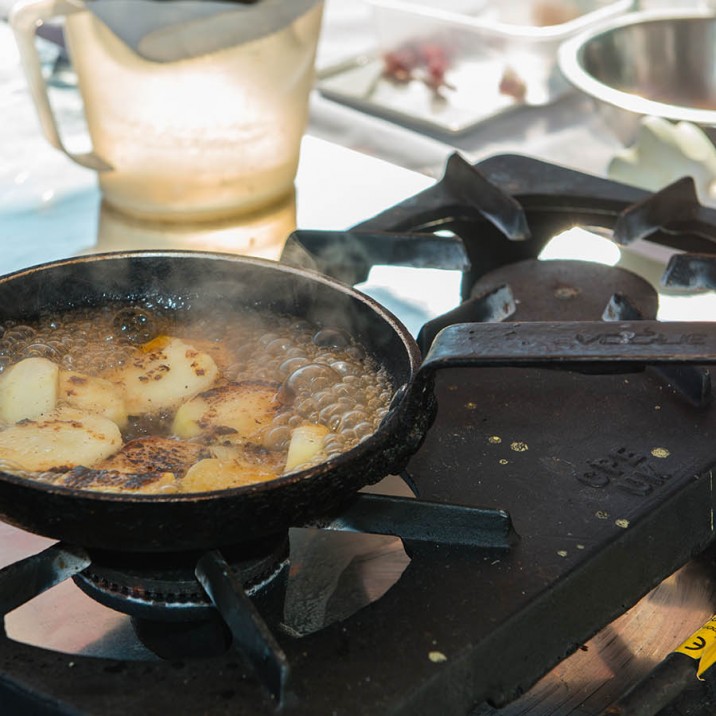 Soften your wild apples over a slow heat for maximum flavour.