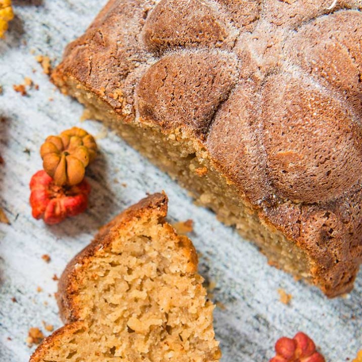 PUMPKIN LOAF sliced up loaf