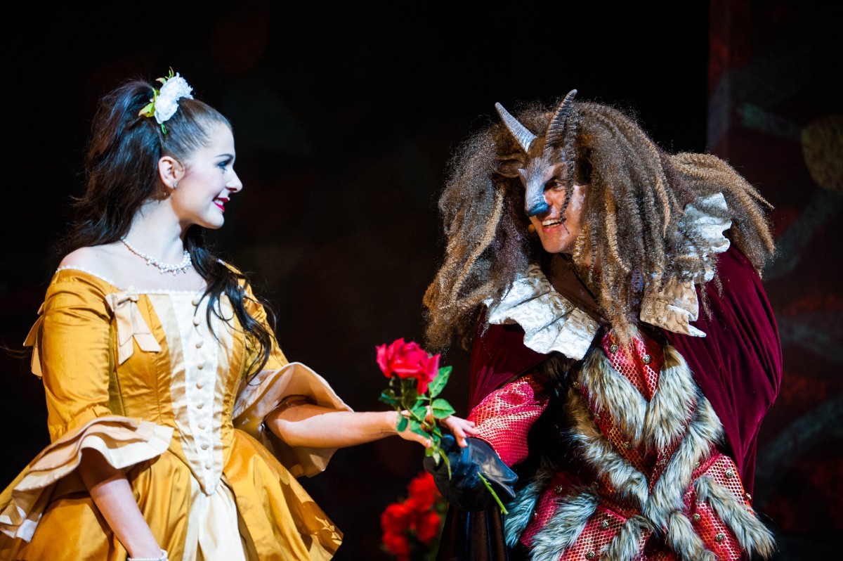 Beauty and The Beast in full glorious costume.