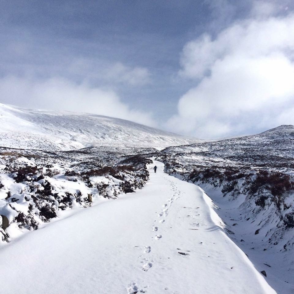 Ascending Ben Chonzie in snow @Bean_Nighe