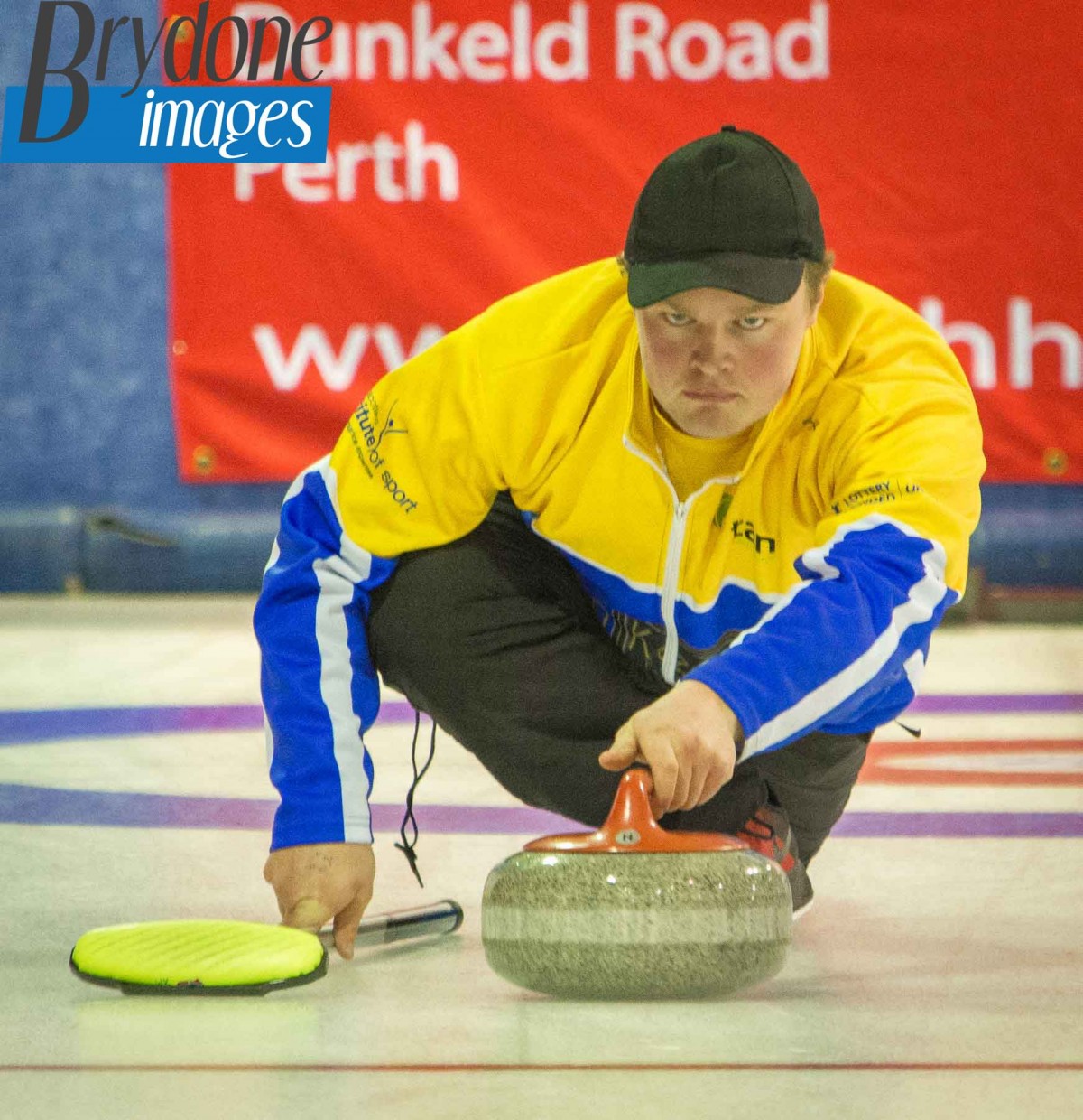 Local man, Cammy Smith curling in Team Smith at City of Perth Masters in January 2016.