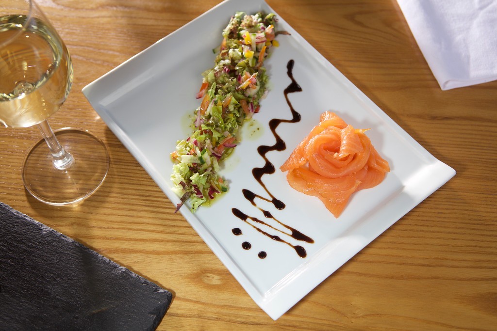 A delicious smoked salmon lunch dish at Copperbeech Cafe at The Blackwatch Castle and Museum in Perth.