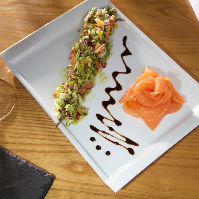 A delicious smoked salmon lunch dish at Copperbeech Cafe at The Blackwatch Castle and Museum in Perth.