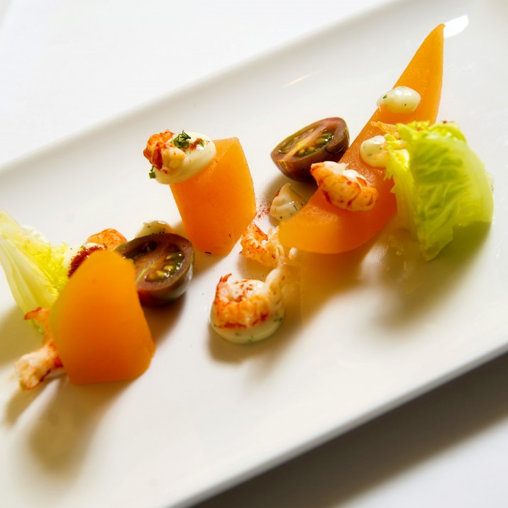 The seventies classic brought right to date at Murrayshall Hotel. Compressed cantaloupe melon and crayfish cocktail sounds like a perfect lunch time snack to me!