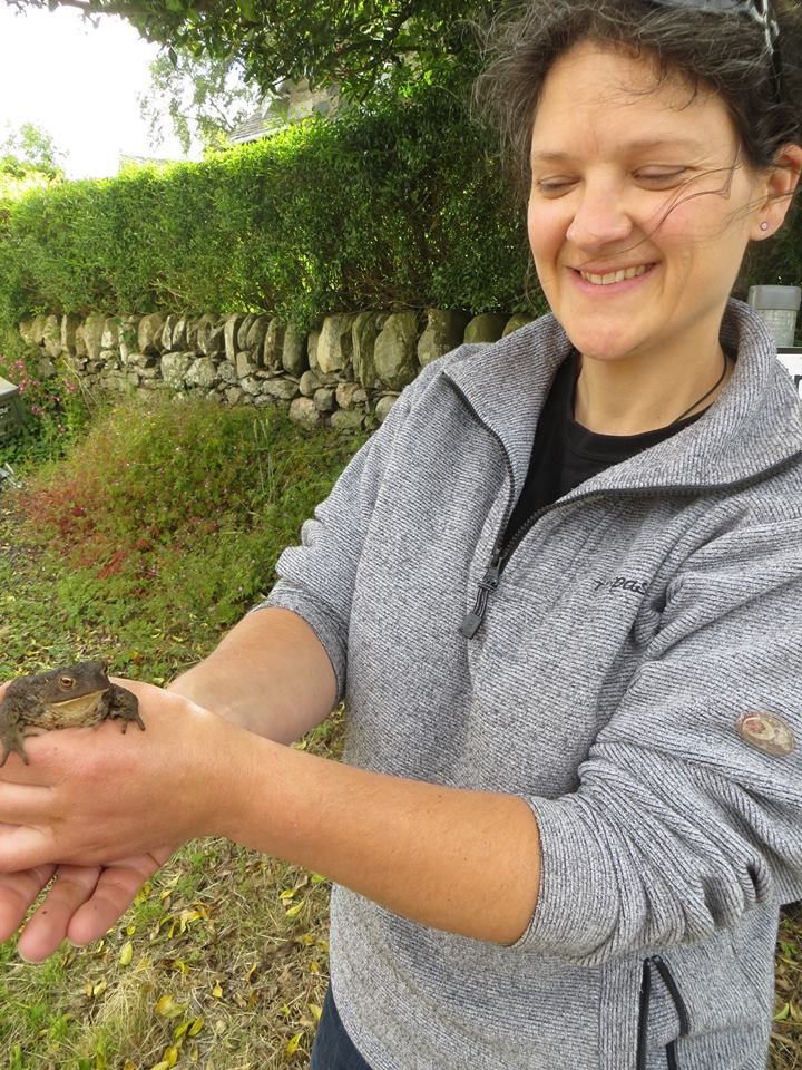 Daniele with her rescued toad