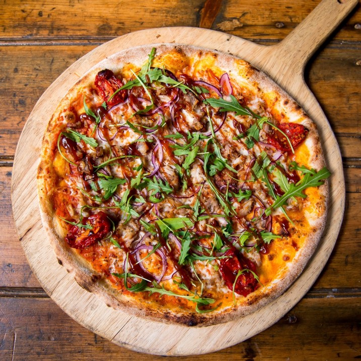 Pizza Jack: Tomato, Mozzarella, French Black Pudding, Calabrese Sausage, Egg