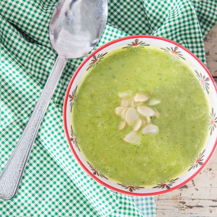 Deliciously tempting early spring green soup