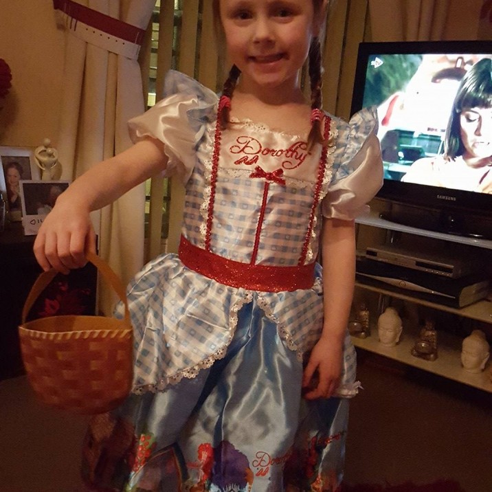 Dorothy is on her way to the Yellow Brick Road. Also known as my wee cousin Amber. :-)
