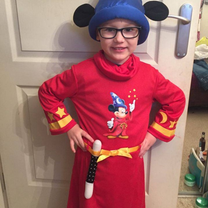 A magical Fantasia Mickey Mouse from Keir on his way to nursery.