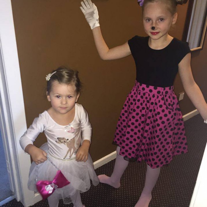 Disney girls Minnie and Bambi for these cuties thanks to Mum Karo.