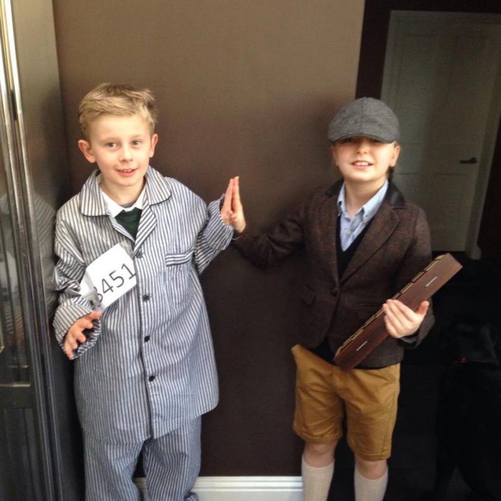 Georgie (10) and Max (8) dressed from characters from 'the boy in the striped pyjamas'. LOVE that book - great costumes.