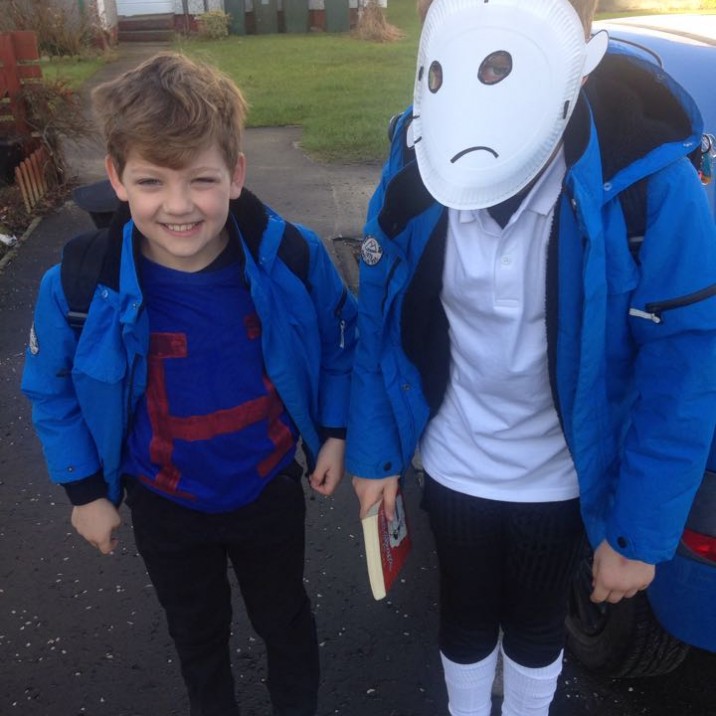 Lukas as Hamish the Explorer (this is the book he is currently reading in class!) Kazik as Greg Heffley from diary of a wimpy kid.
