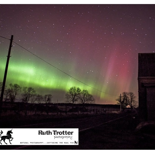 Violet and green ribbons filled the sky over Bankfoot in the Mother's Day 2016 Northern Lights spectacular.