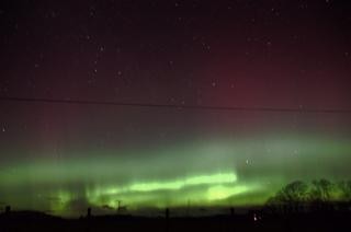 Aaron de la Haye's Aurora display gave a soft blend of pinks and blues over Bankfoot.