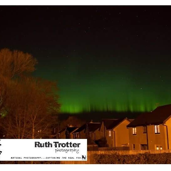 Ruth Trotter, Bankfoot based photographer captured the eerie green glow of the Aurora Borealis over Perth.