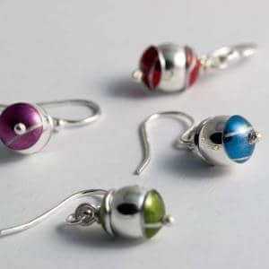 Kyley Campbell handmade colourful earrings.
