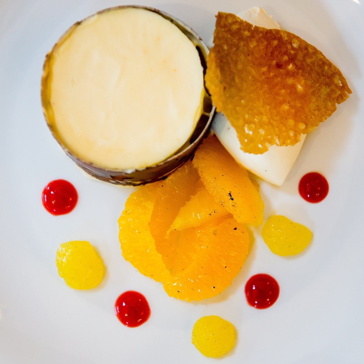 Tayside Marmalade Cheesecake £5.25
A shortcake base with whisky poached orange segments