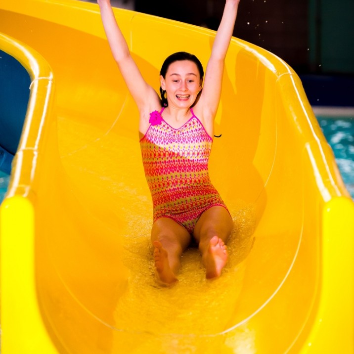 Fun on the flumes at Perth Leisure Pool.