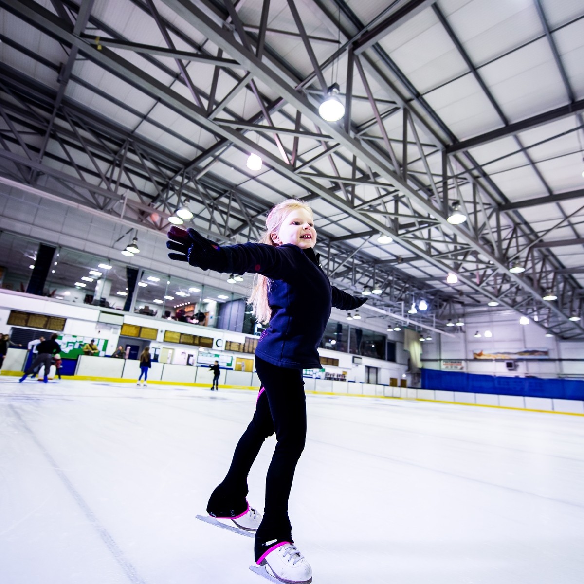It's great fun whizzing along on the ice.