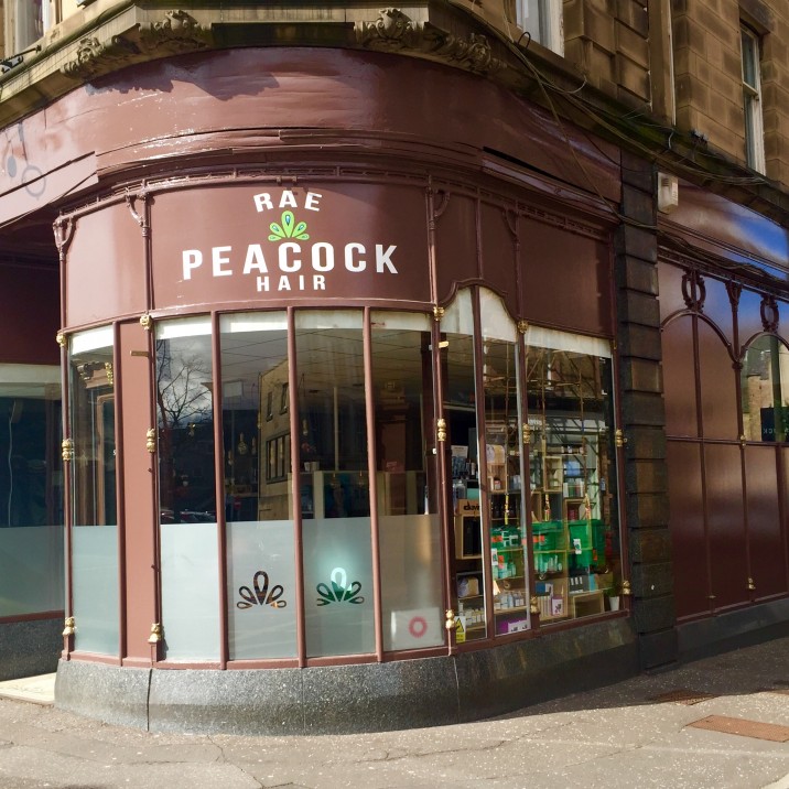 The new Rae Peacock Hair Salon is much larger and on the corner of York Place, Perth.