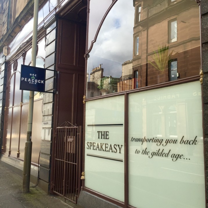The old frontage of the Rae Peacock Hair Salon in New Row, Perth.
