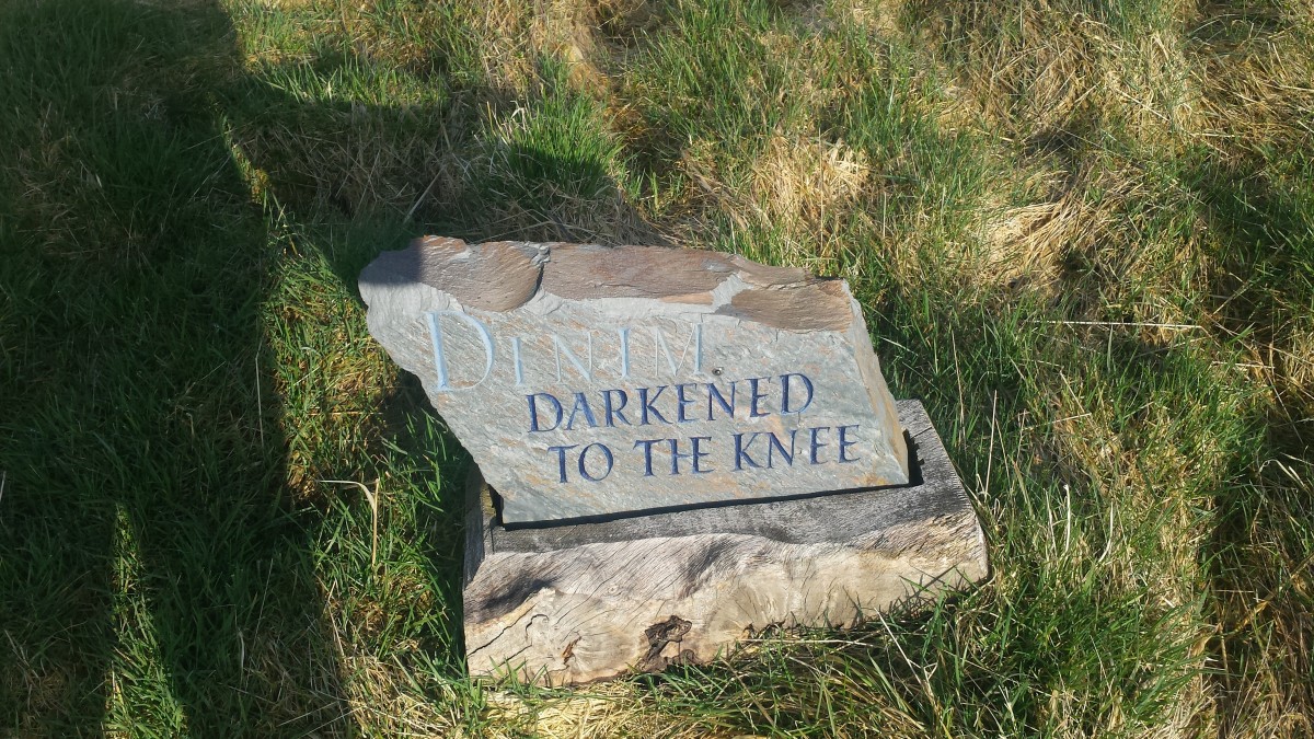 Denim, Darkened to the Knee.  I loved this sculpture!