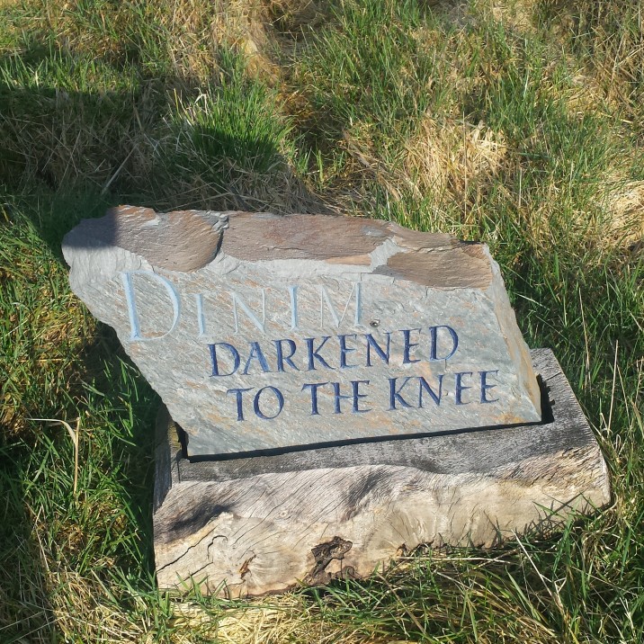 Denim, Darkened to the Knee.  I loved this sculpture!