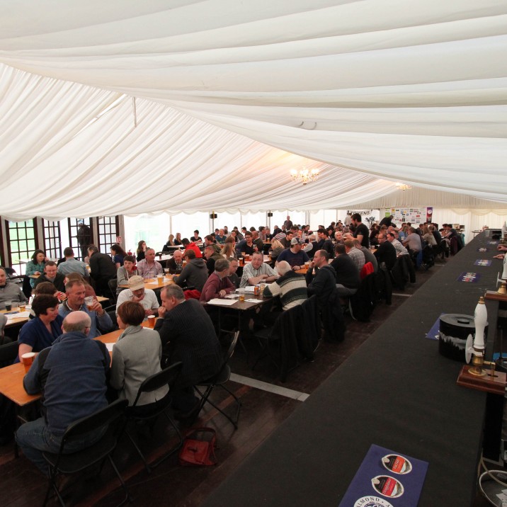 The beer tent is always packed full with lots of tables and chairs to sit and have a pint and a good laugh with your mates.