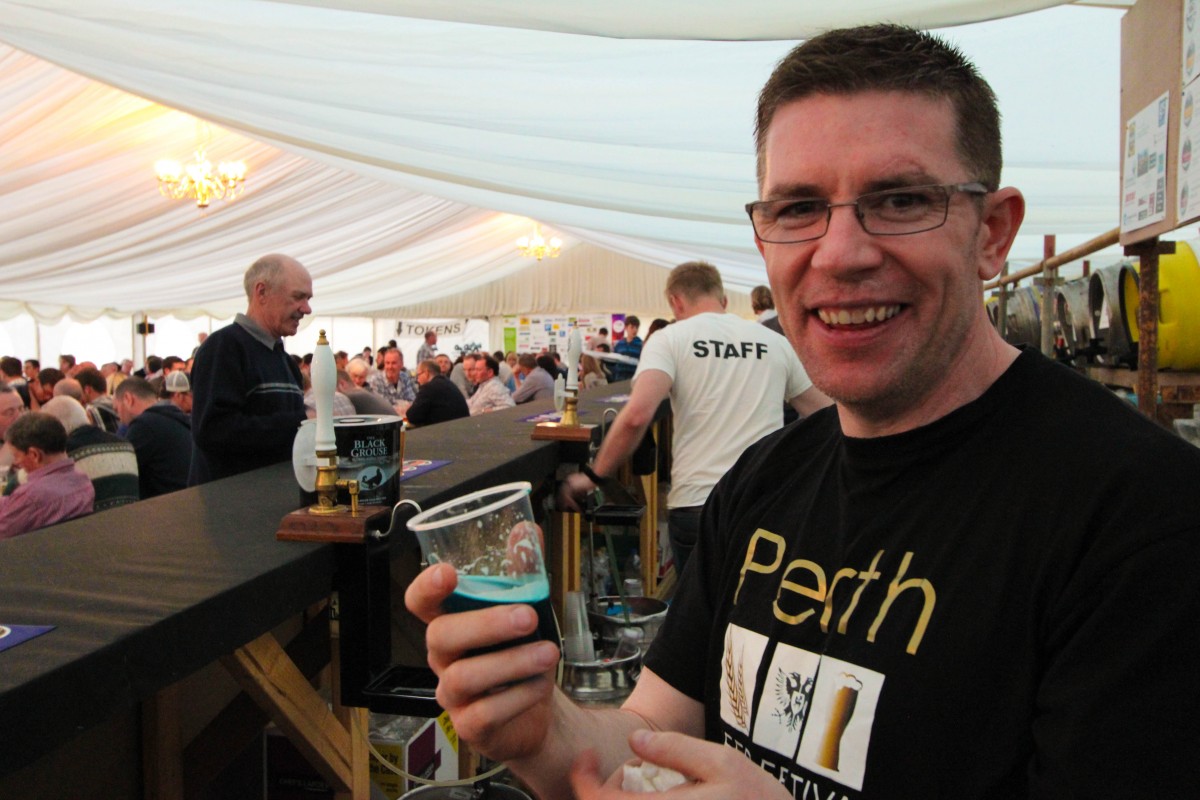 We have no idea what type of beer is blue?! But anything goes at the Perth Beer  Festival!