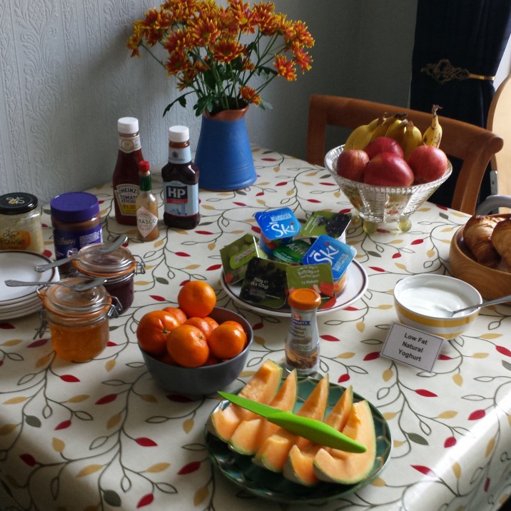 Start the day with fruit, muesli or homemade muffins.