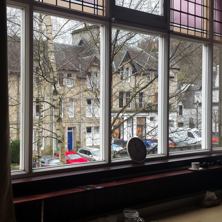 A view across the rooftops of Birnam.